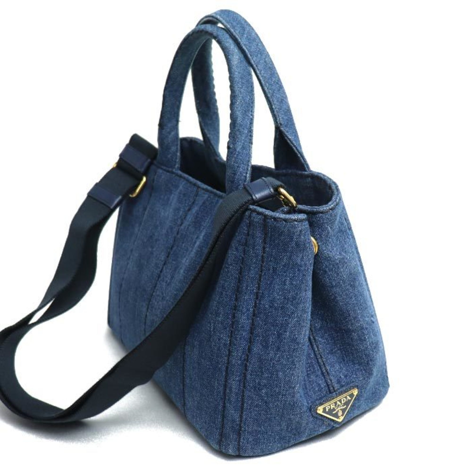 PRADA Prada Canapa Denim 2-Way Shoulder Bag 1BG439 AJ6 F0008 Women's