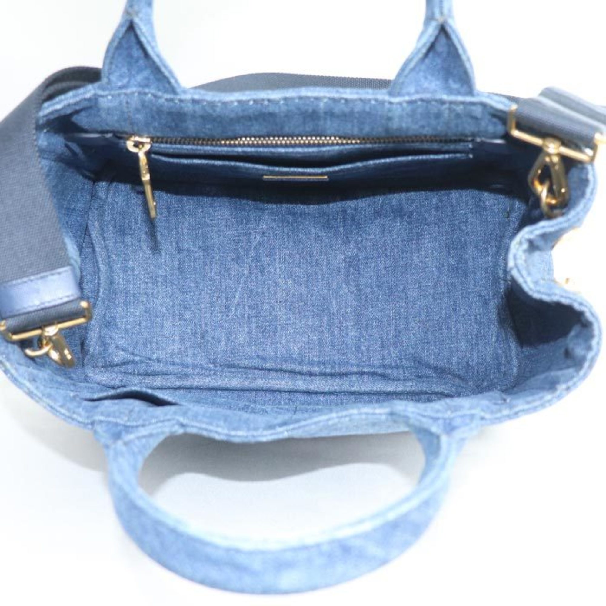 PRADA Prada Canapa Denim 2-Way Shoulder Bag 1BG439 AJ6 F0008 Women's