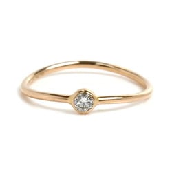 TIFFANY&Co. Tiffany K18PG Pink Gold Wave Single Row Diamond Ring 60016980 Size 10 0.9g Women's