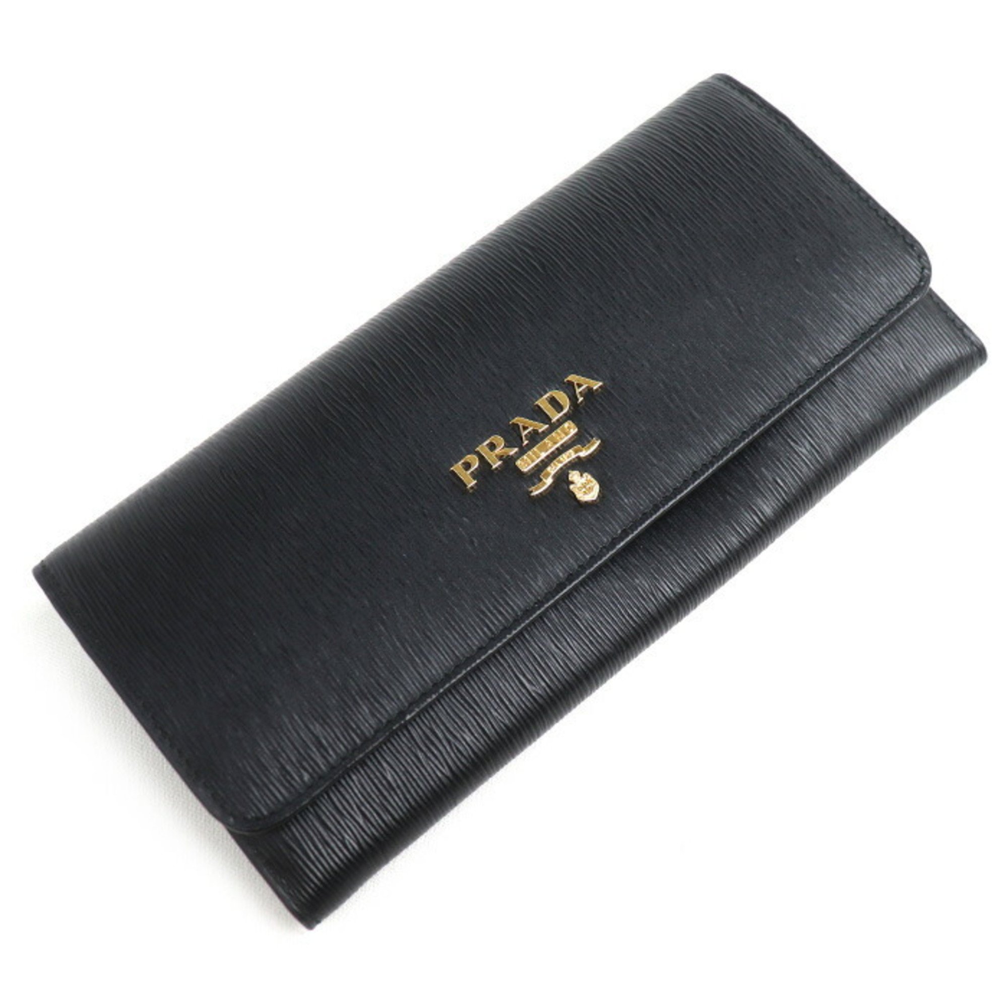 PRADA Prada Long Wallet Black 1MH132 Women's