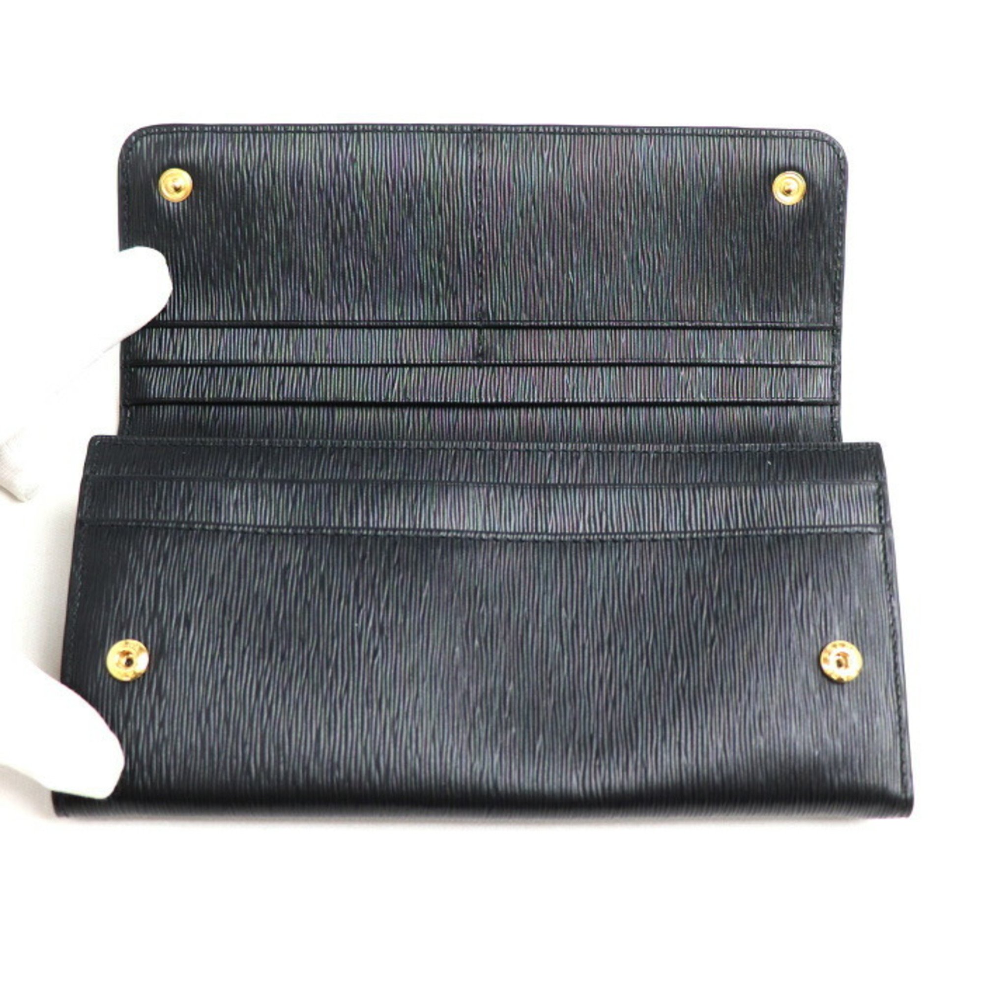 PRADA Prada Long Wallet Black 1MH132 Women's