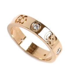 GUCCI K18PG Pink Gold ICON Diamond Ring 152046 J8540 5702 Size 8 4.1g Women's