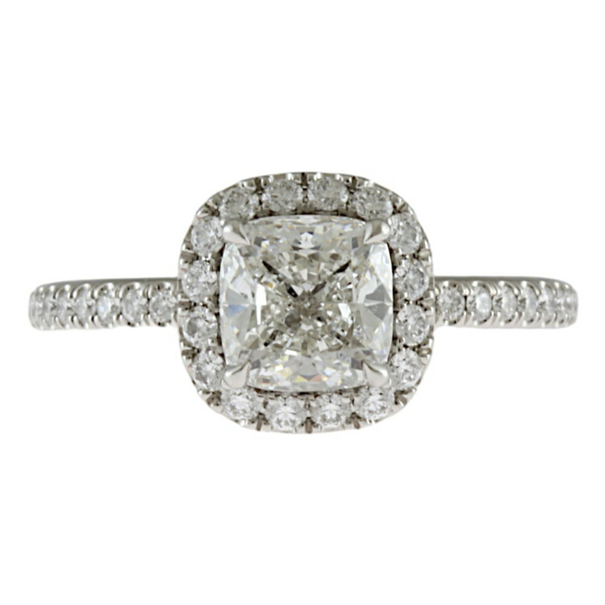 Harry Winston Cushion Cut Micro Pavé Ring, Winston, Size 7.5, Pt950 Platinum, Diamond, 1.02ct, Women's, HARRY WINSTON