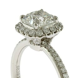 Harry Winston Cushion Cut Micro Pavé Ring, Winston, Size 7.5, Pt950 Platinum, Diamond, 1.02ct, Women's, HARRY WINSTON