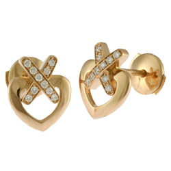 Chaumet Lien Earrings 18K Diamond Women's Heart