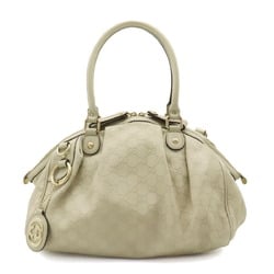 GUCCI Sukey Guccissima Shoulder Bag Tote Leather Ivory 223974