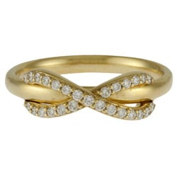 Tiffany Infinity Ring, Size 9, 18k Gold, Diamond, Women's, TIFFANY&Co.