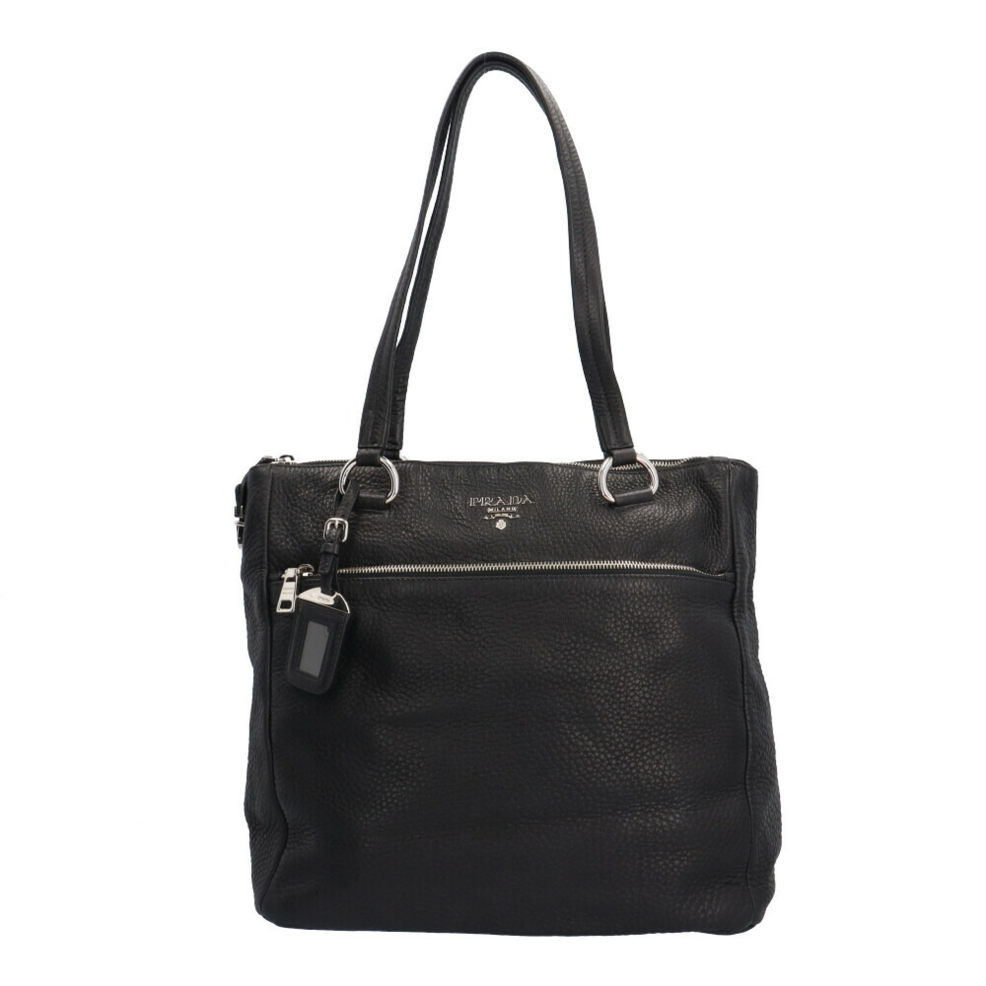 Prada Tote Bag Leather Black Women's PRADA