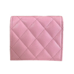 CHANEL Matelasse Bi-fold Wallet Caviar Skin Women's