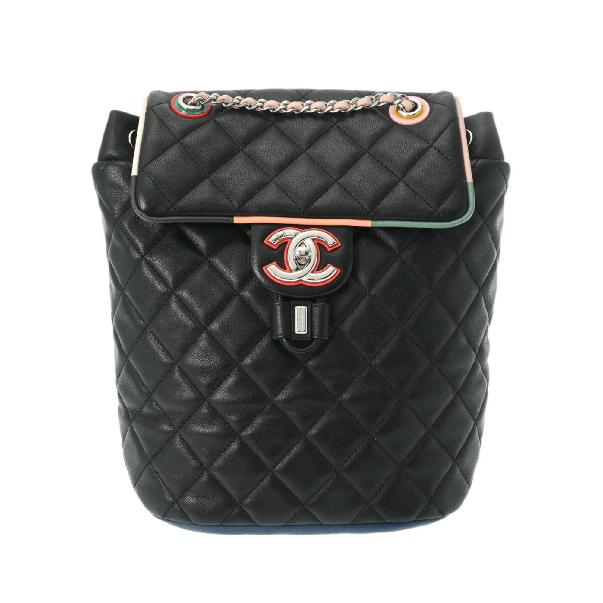 CHANEL Chanel Backpack Matelasse Black/Multicolor Women's Lambskin Backpack/Daypack