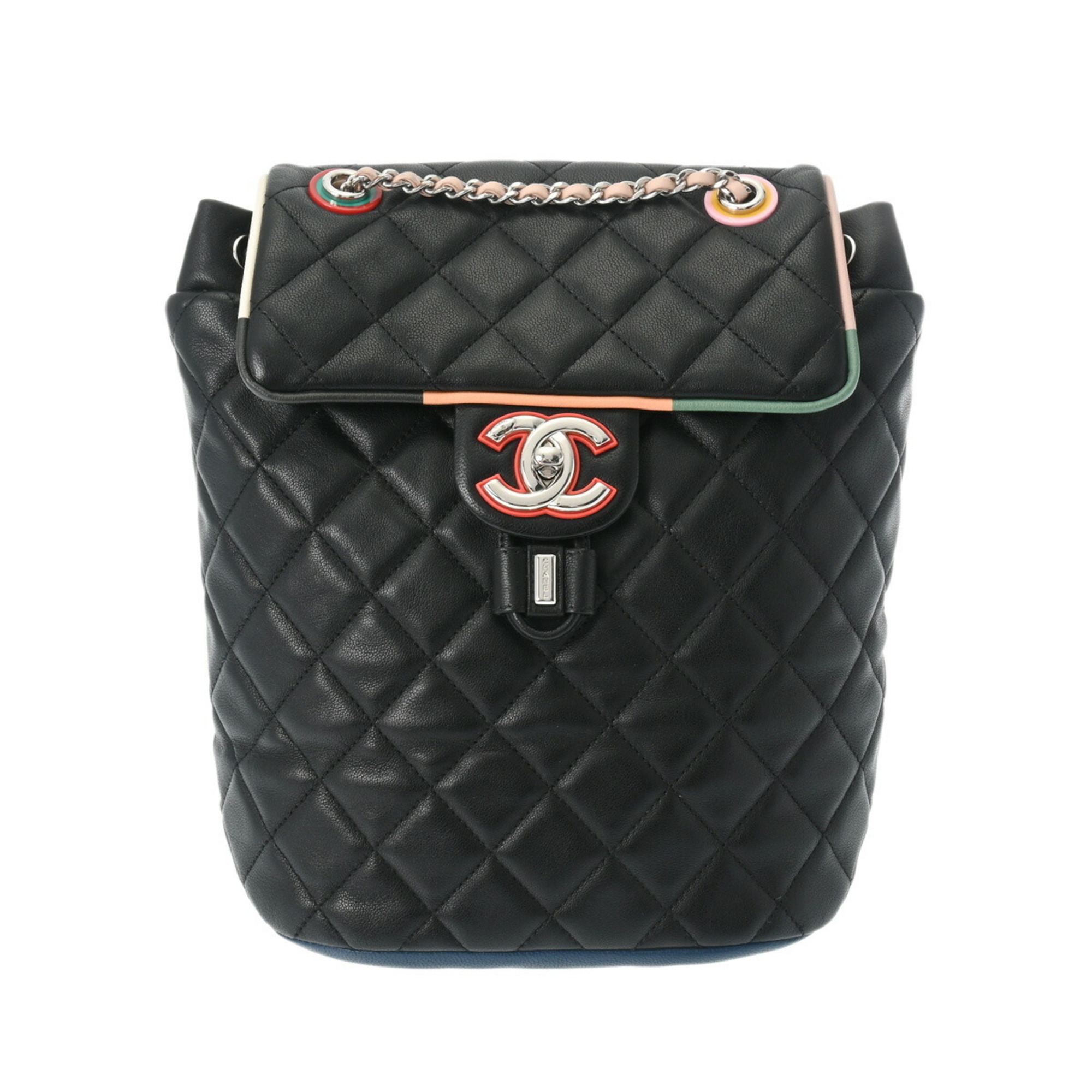 CHANEL Chanel Backpack Matelasse Black/Multicolor Women's Lambskin Backpack/Daypack