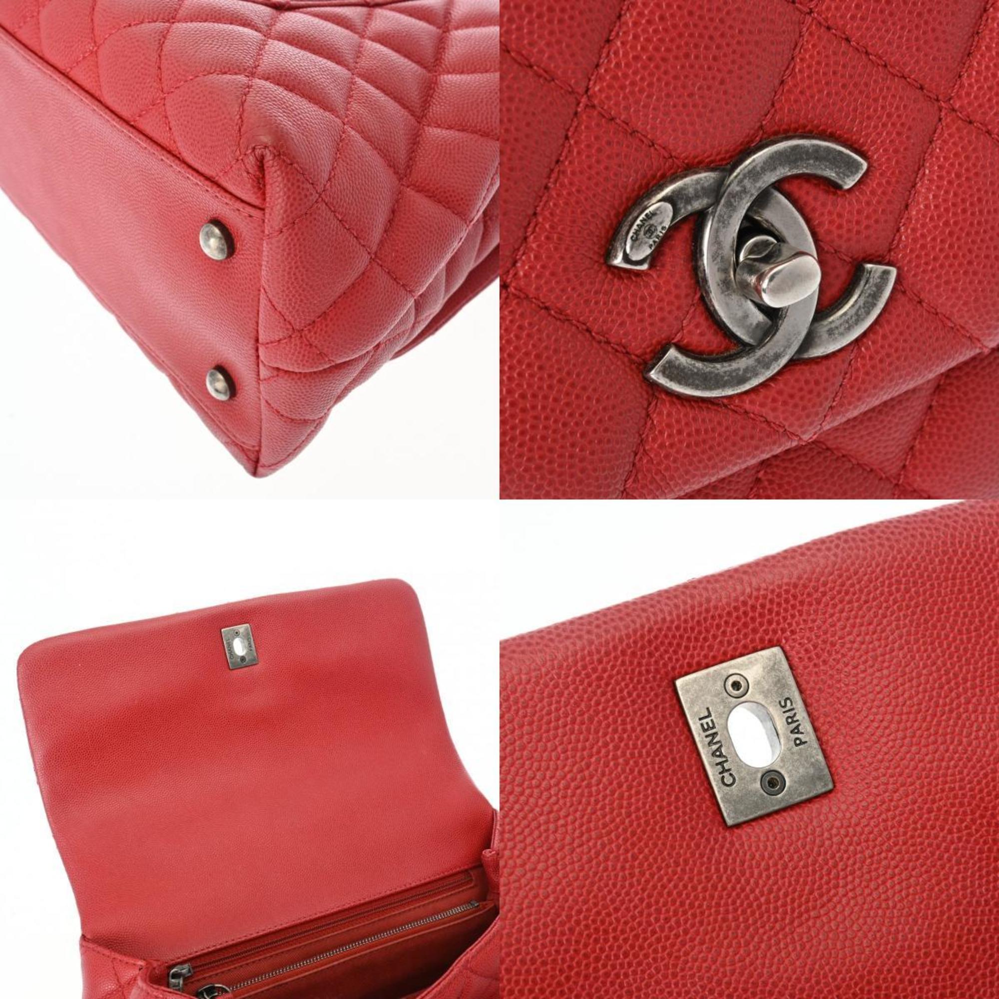 CHANEL Chanel Matelasse 29 Red A92991 Women's Caviar Skin Handbag