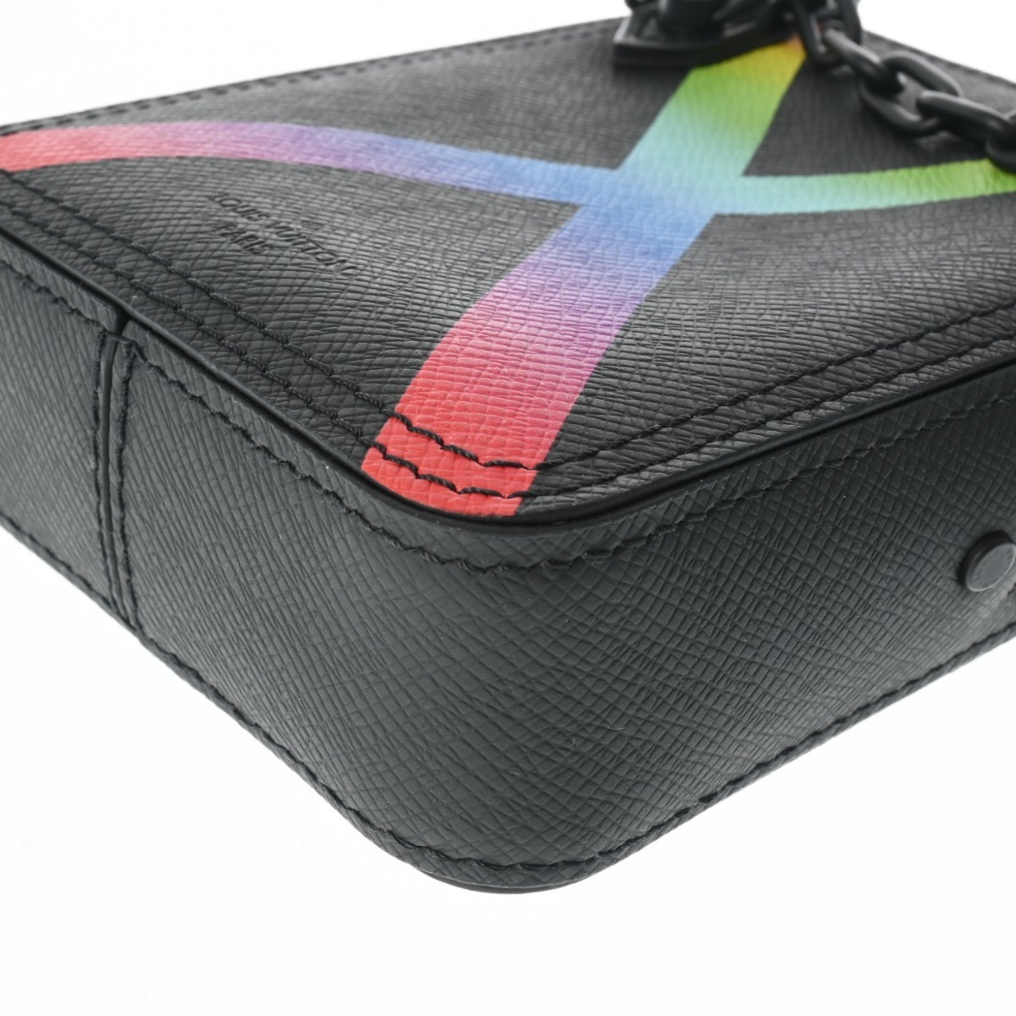 LOUIS VUITTON Taiga Rainbow Danup Noir M30332 Men's Leather Shoulder Bag