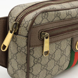 GUCCI Ophidia GG Supreme Belt Bag Body Waist PVC Leather Khaki Beige Mocha Brown 574796