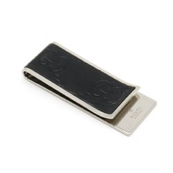 GUCCI Guccissima GG Money Clip Bill Leather Metal Black