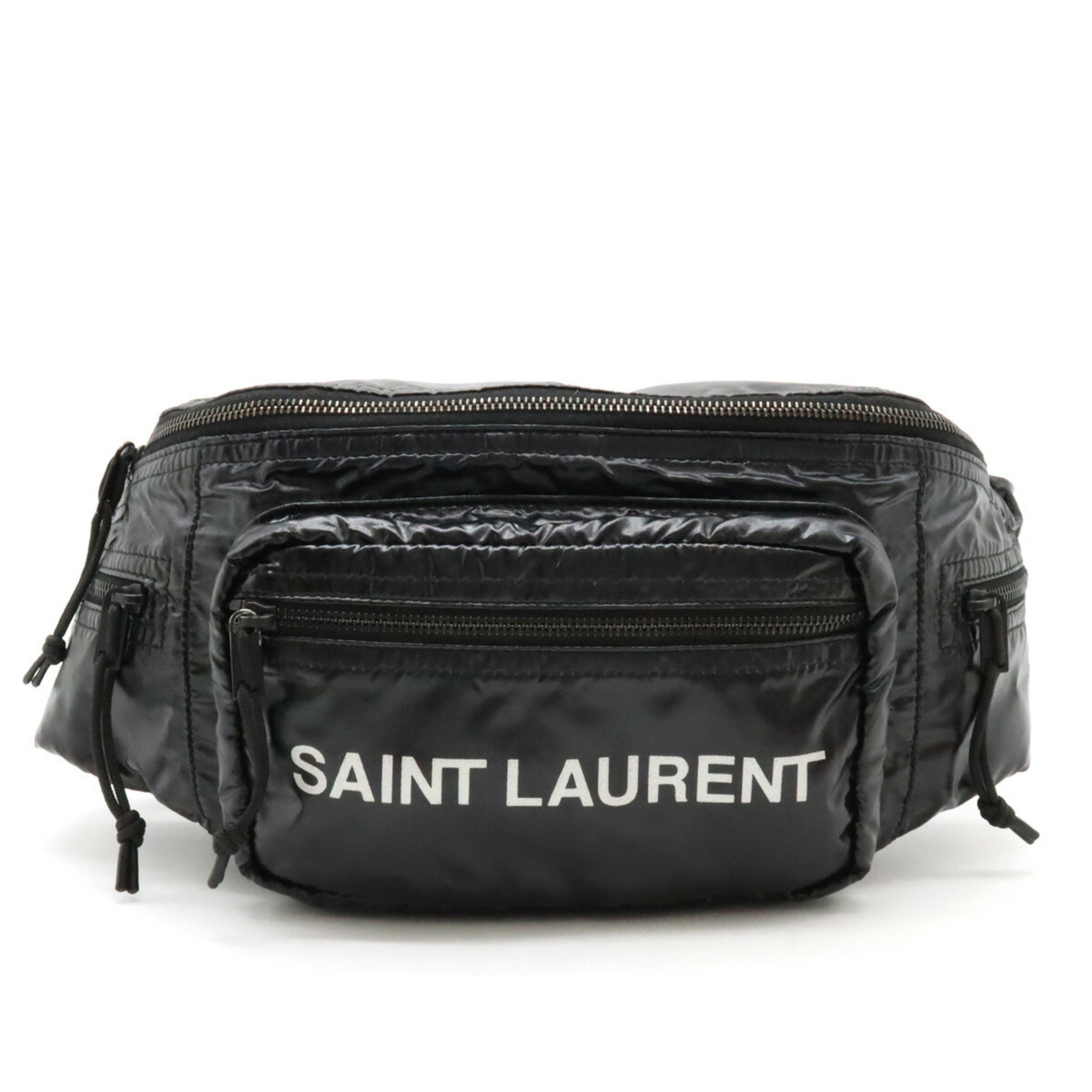 SAINT LAURENT PARIS YSL Yves Saint Laurent NUXX Waist Bag Body Nylon Black 581375