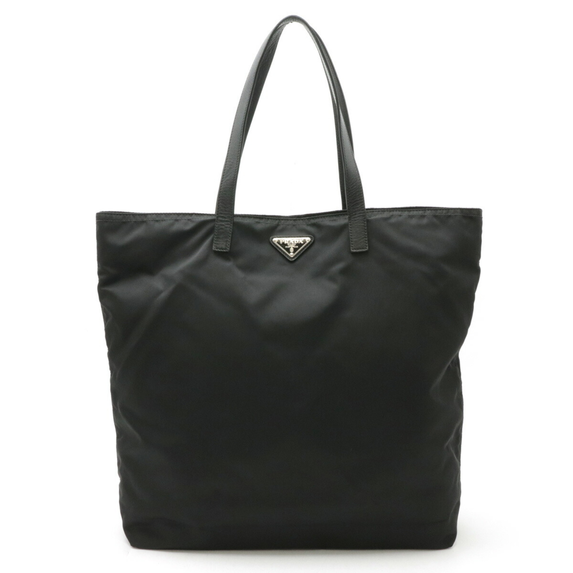 PRADA Prada Tote Bag Large Shoulder Nylon Leather NERO Black