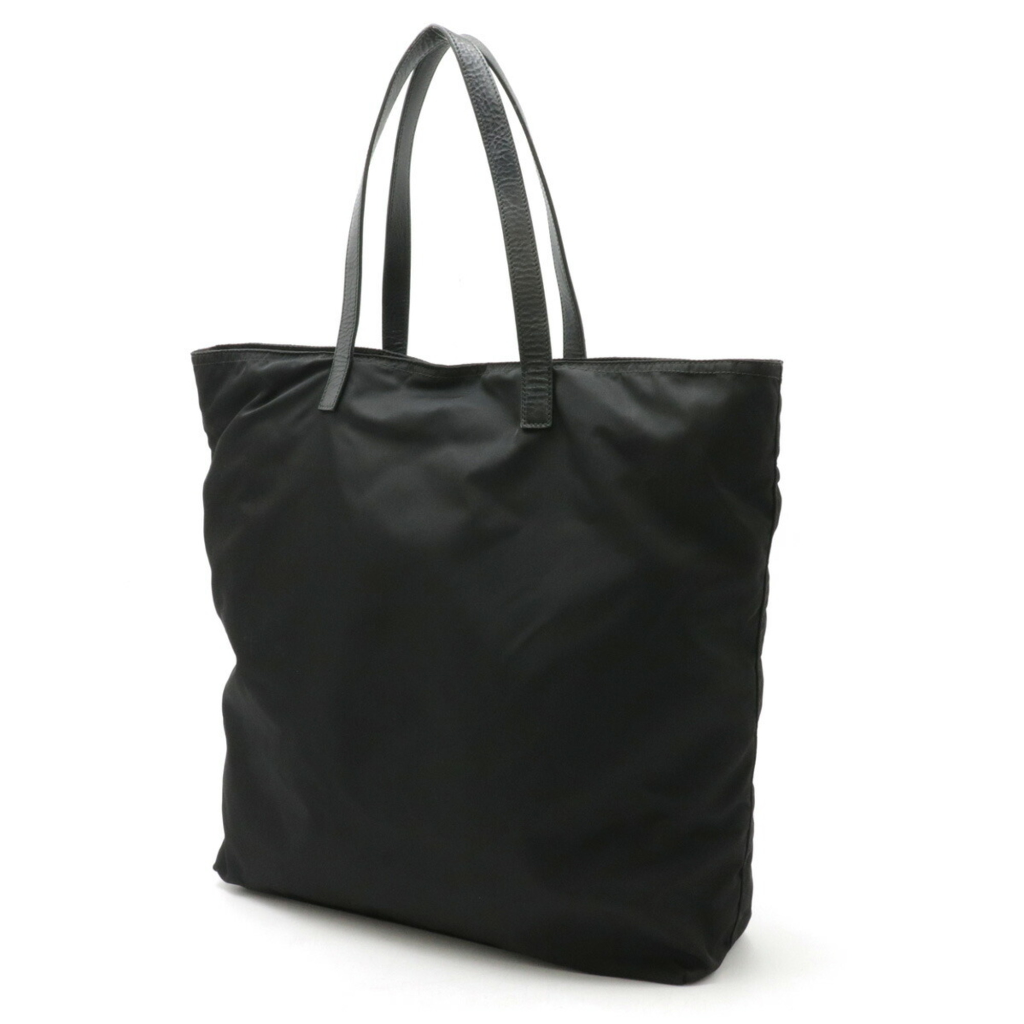 PRADA Prada Tote Bag Large Shoulder Nylon Leather NERO Black