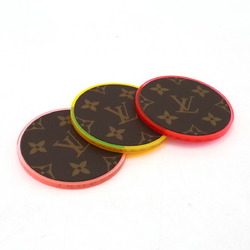 LOUIS VUITTON Louis Vuitton Monogram Coaster Set of 3 Pink, Light Yellow GI0489