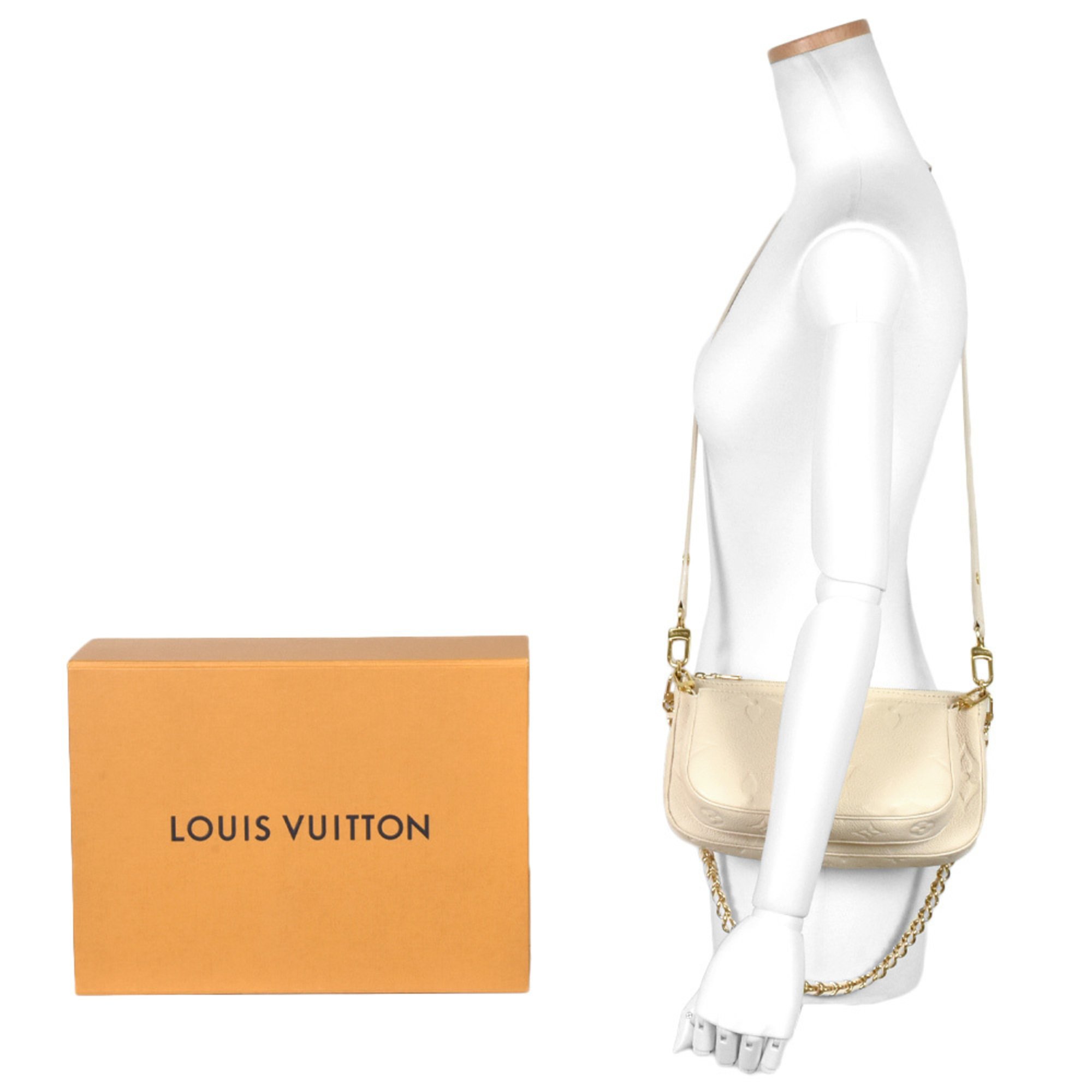 Louis Vuitton LOUIS VUITTON Multi Pochette Accessoires Shoulder Bag Monogram Empreinte M46568 Creme RFID (IC chip) built-in