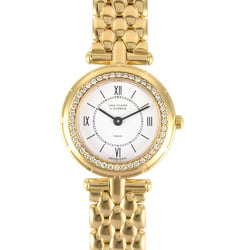 Van Cleef & Arpels La Collection Watch Quartz White Dial Diamond Bezel Solid Gold Ladies