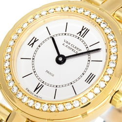 Van Cleef & Arpels La Collection Watch Quartz White Dial Diamond Bezel Solid Gold Ladies