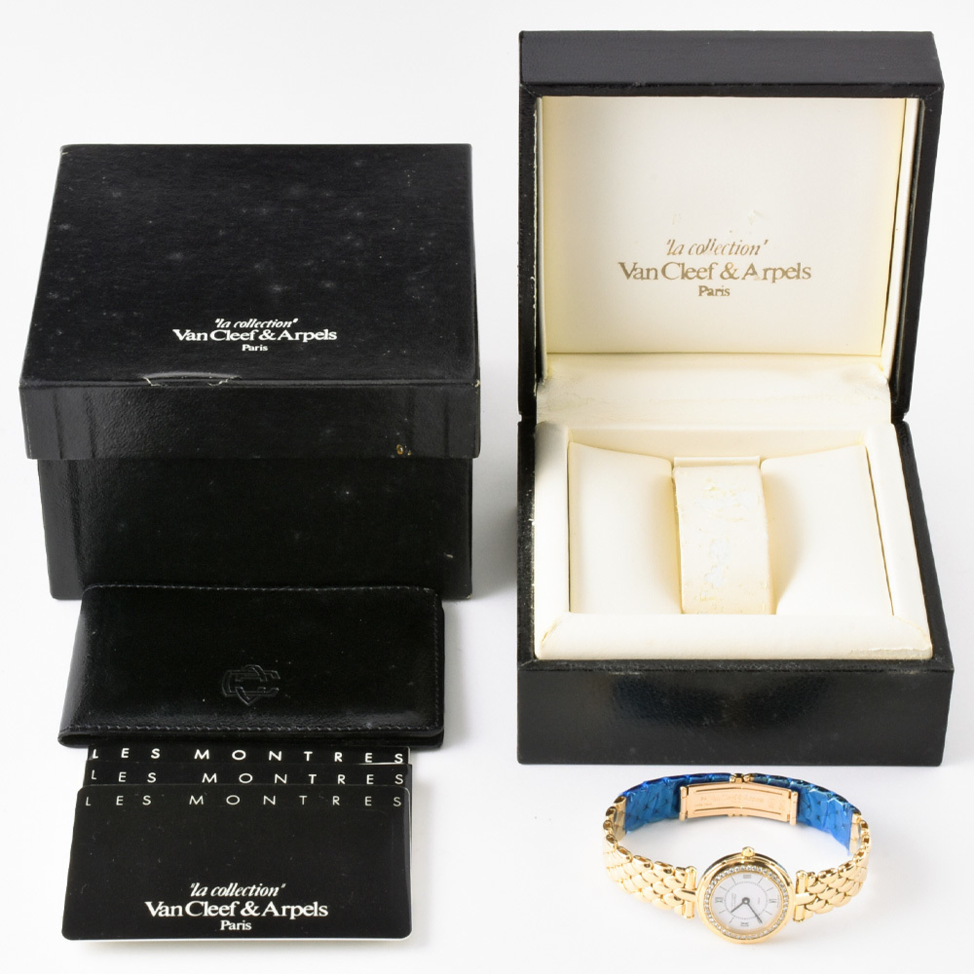 Van Cleef & Arpels La Collection Watch Quartz White Dial Diamond Bezel Solid Gold Ladies