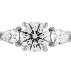 Tiffany & Co. Three-stone diamond ring, 0.73ct, size 10, Pt950, for women