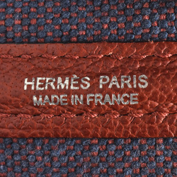 Hermes HERMES Garden TPM Tote Bag □Q stamp (manufactured around 2013) engraved Bleu de Malte Rouge H Toile Criss Cross Buffle Skipper