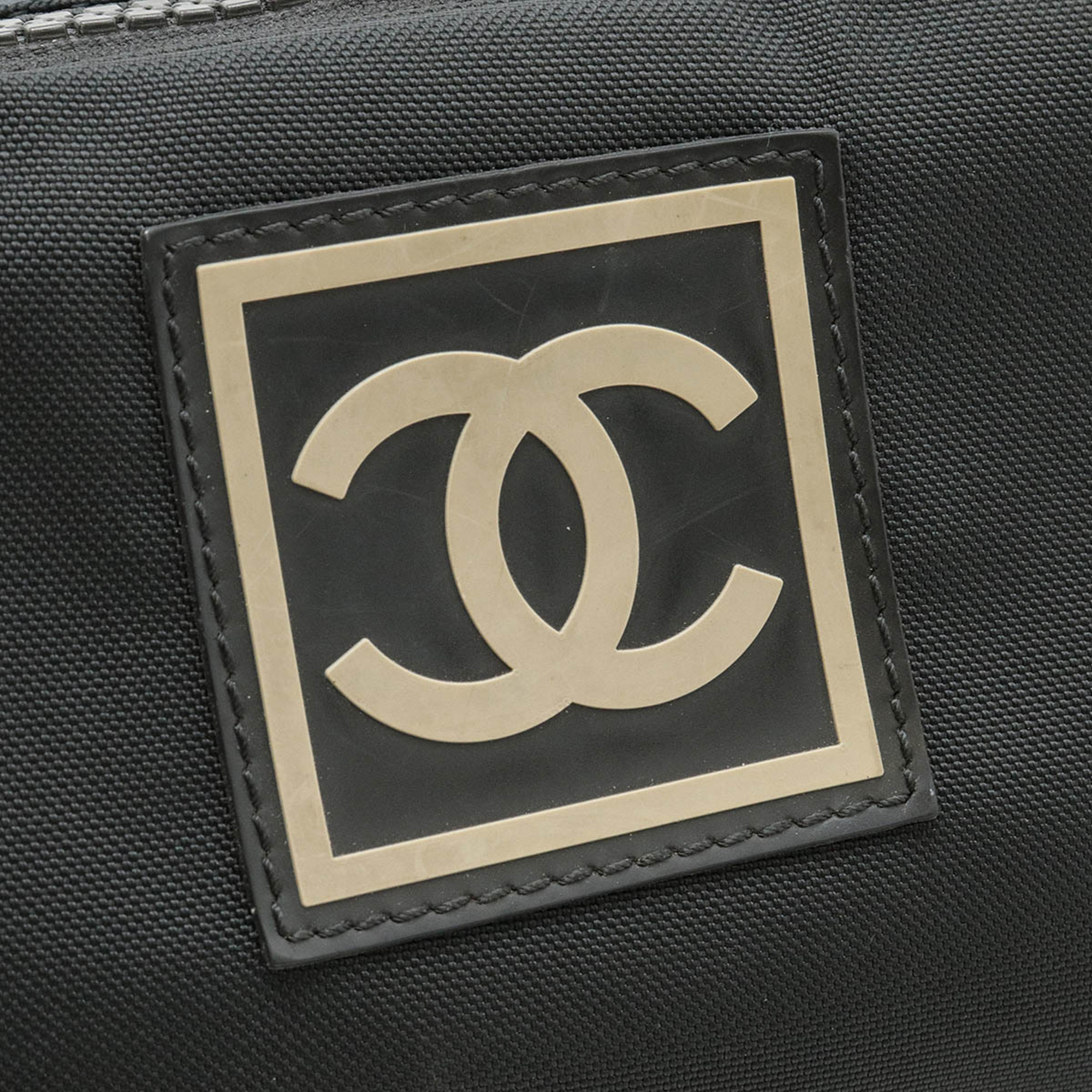 CHANEL Sport Line Coco Mark Second Bag Nylon Canvas Black A19975