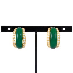 Van Cleef & Arpels Earrings Diamond K18YG Green Chalcedony Women's