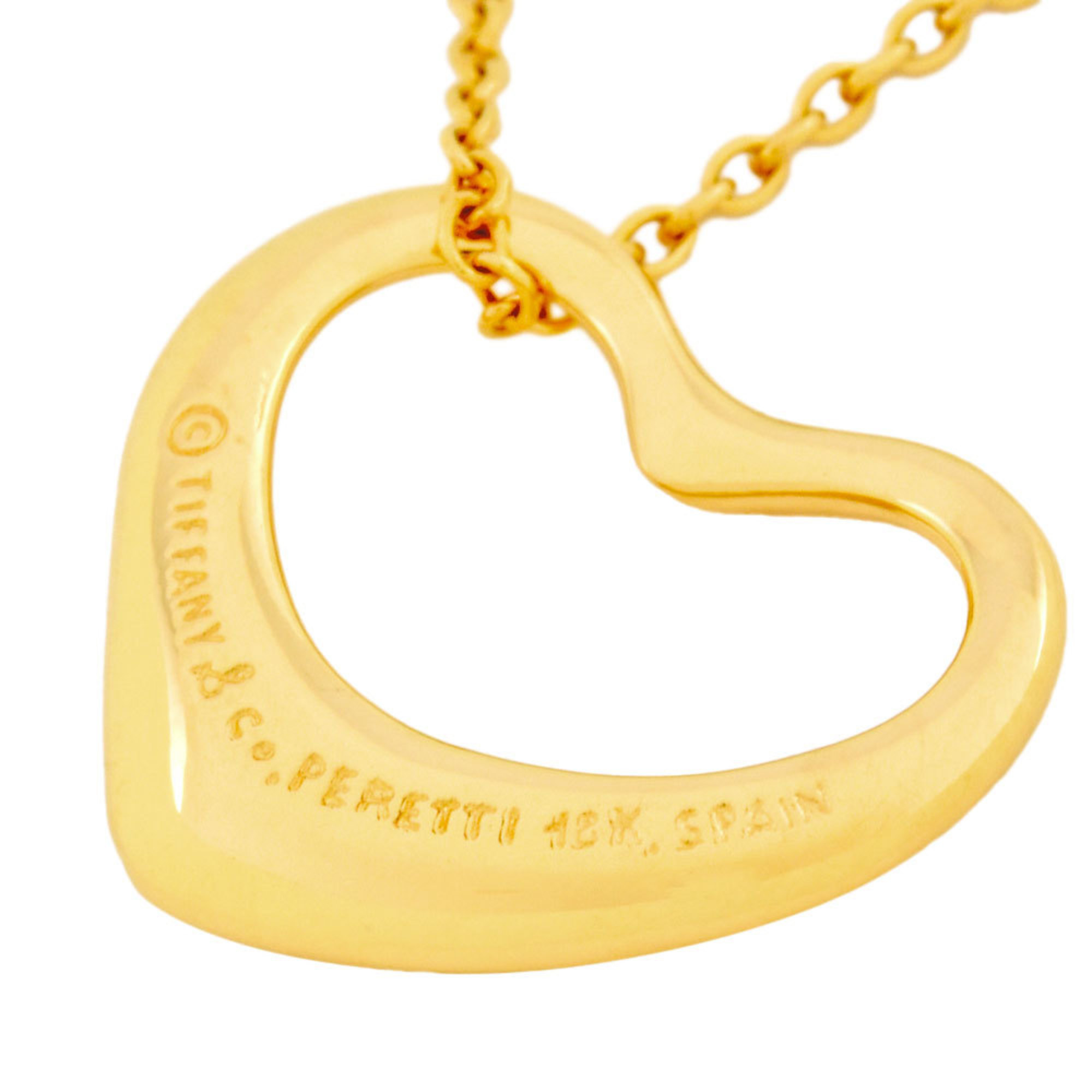 Tiffany & Co. Heart Necklace K18YG Elsa Peretti Women's