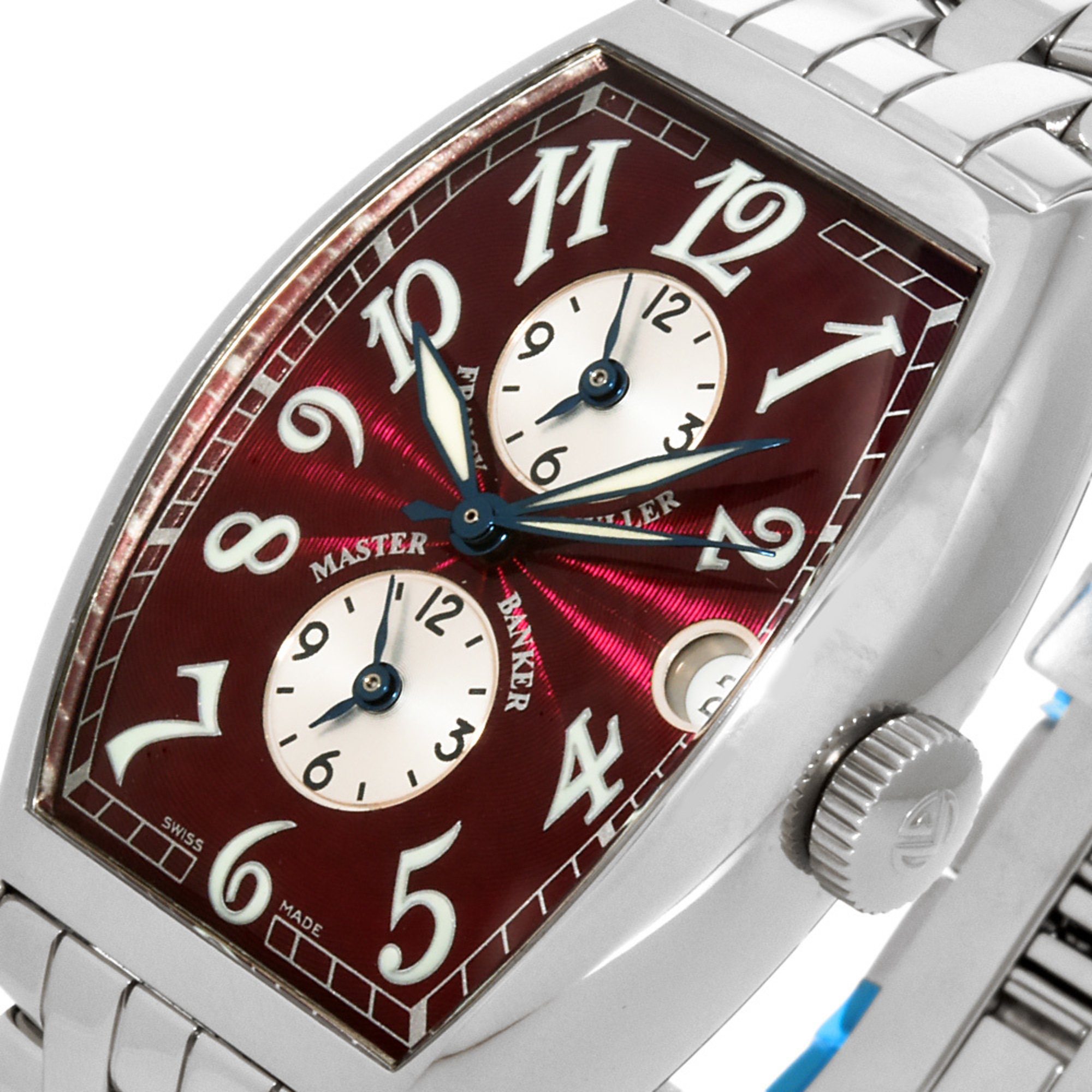 FRANCK MULLER 5850MB OAC Master Banker Watch Automatic Bordeaux Dial SS Men's