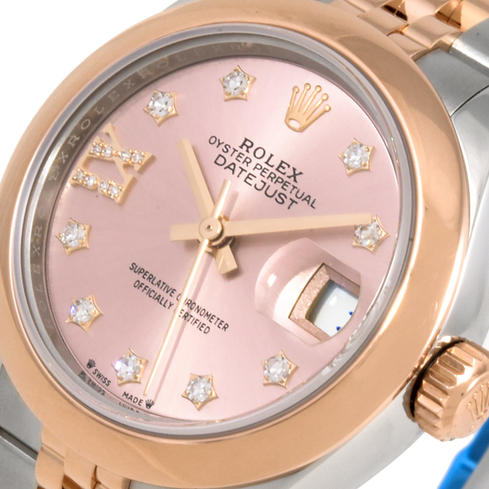 Rolex ROLEX 279161G Datejust 28 Random Serial Number Wristwatch Automatic Rose Dial SS x PG Everose Gold Diamond Index Ladies