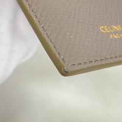 Celine wallet/coin case leather beige women's