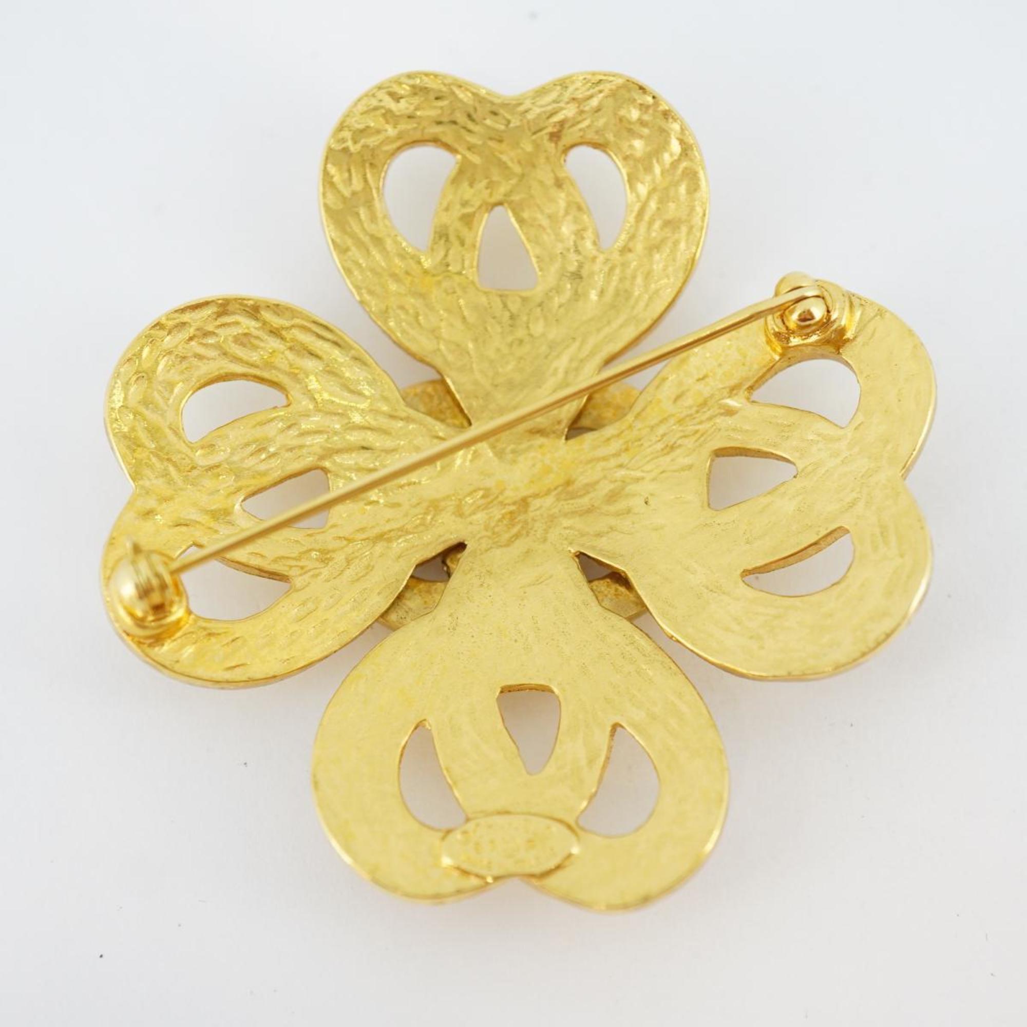 Chanel Brooch Coco Mark GP Plated Gold 97P Women's