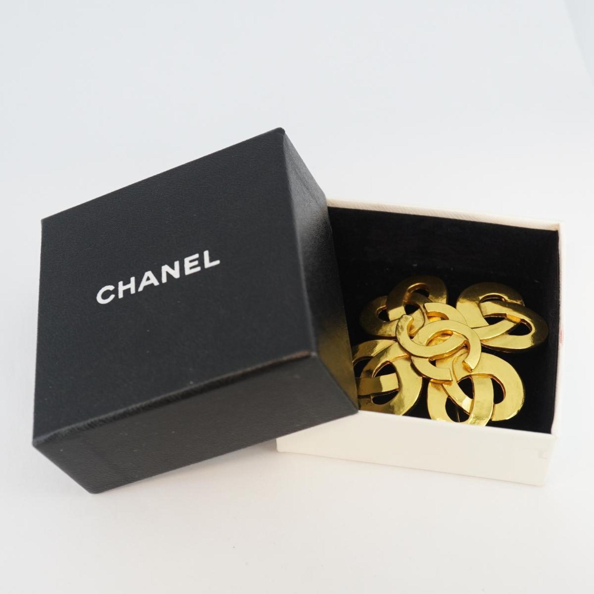 Chanel Brooch Coco Mark GP Plated Gold 97P Women's