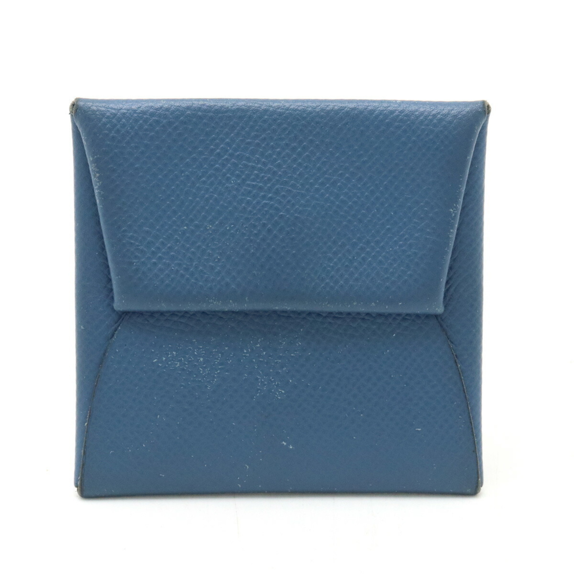 HERMES Bastia coin case, purse, Veau Epsom leather, blue agate, blue, X stamp