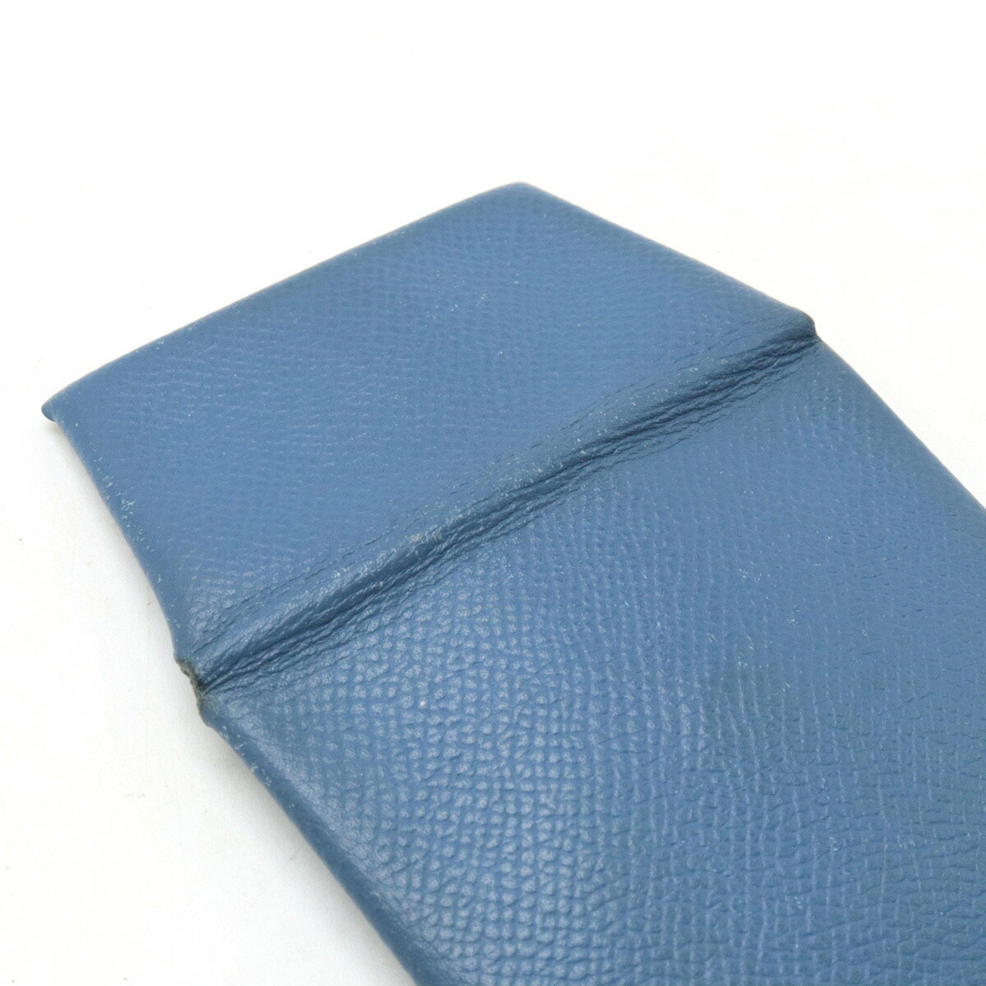 HERMES Bastia coin case, purse, Veau Epsom leather, blue agate, blue, X stamp