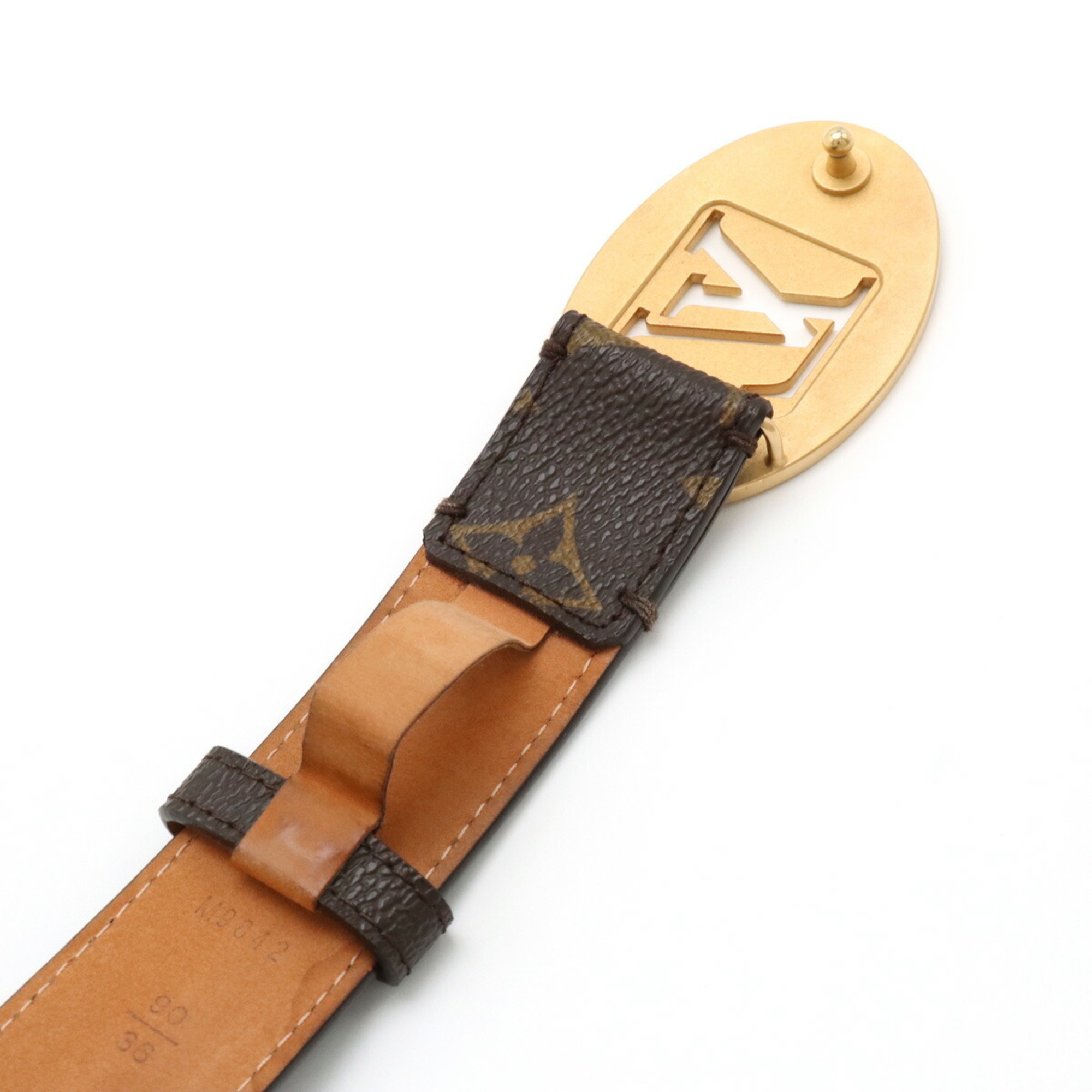 LOUIS VUITTON Louis Vuitton Monogram Santur Oval Belt #90 90/36 M9842U