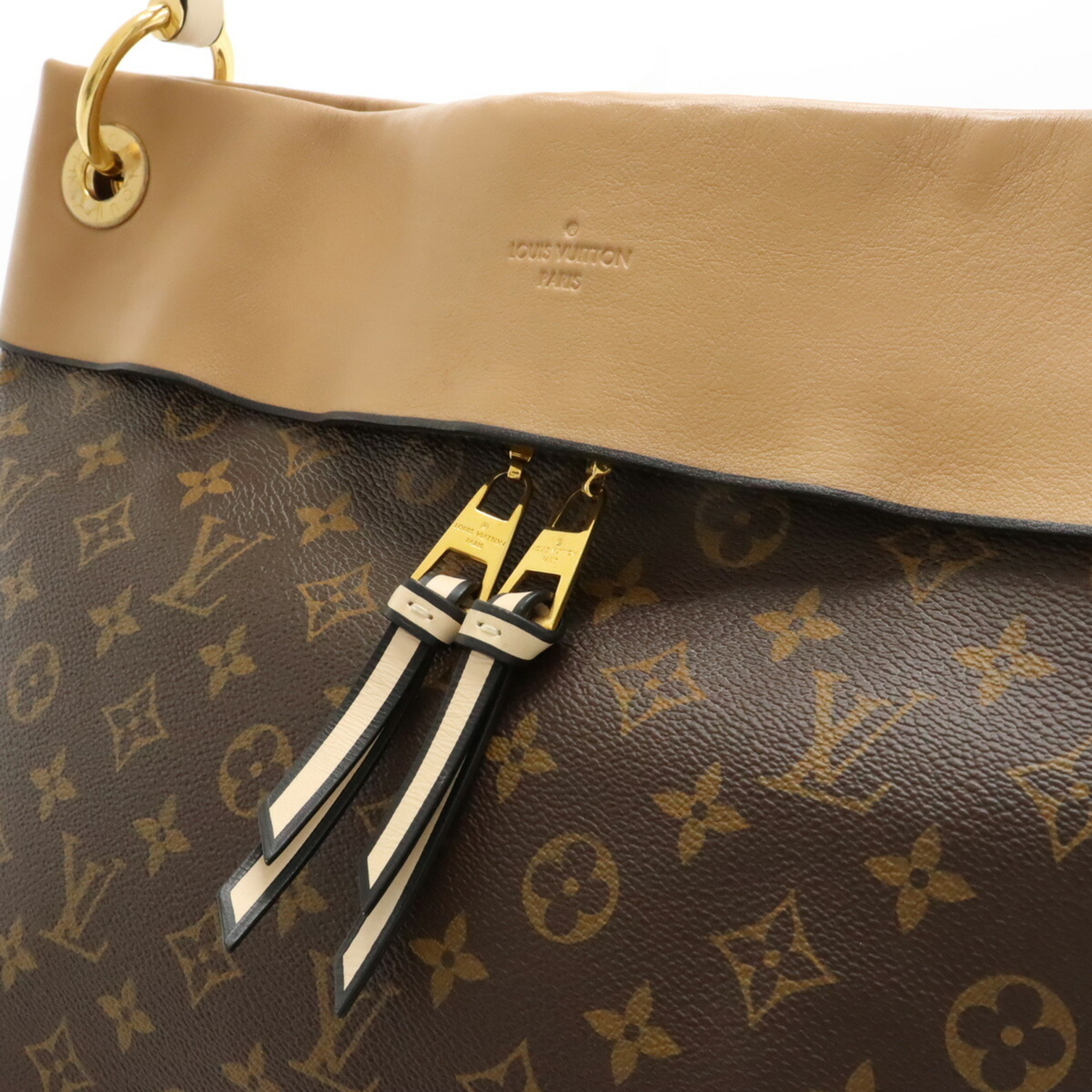 LOUIS VUITTON Louis Vuitton Monogram Tuileries Hobo Shoulder Bag Sesame Peche with Initials M43536