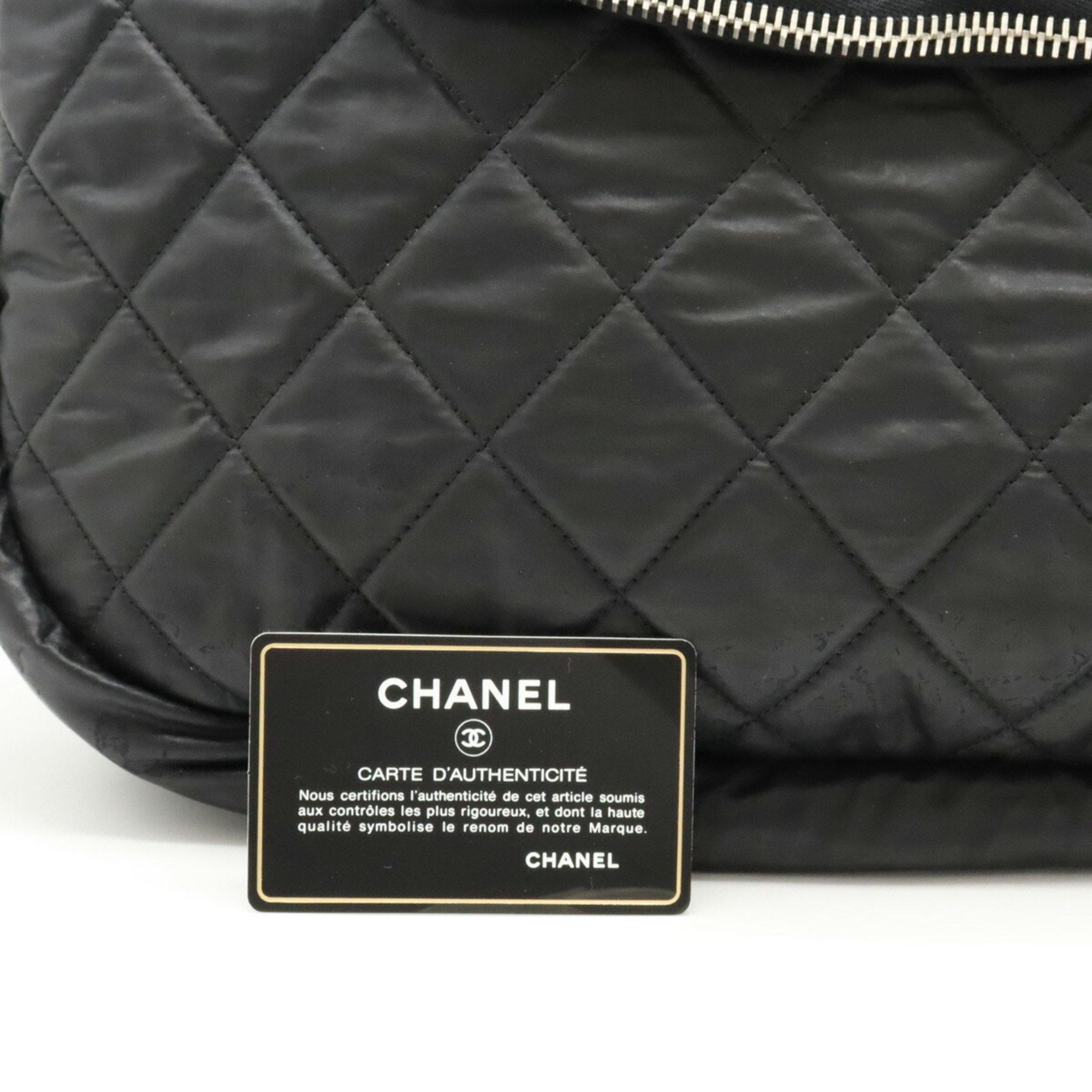 CHANEL Coco Cocoon Shoulder Bag Quilted Nylon Leather Black A66507