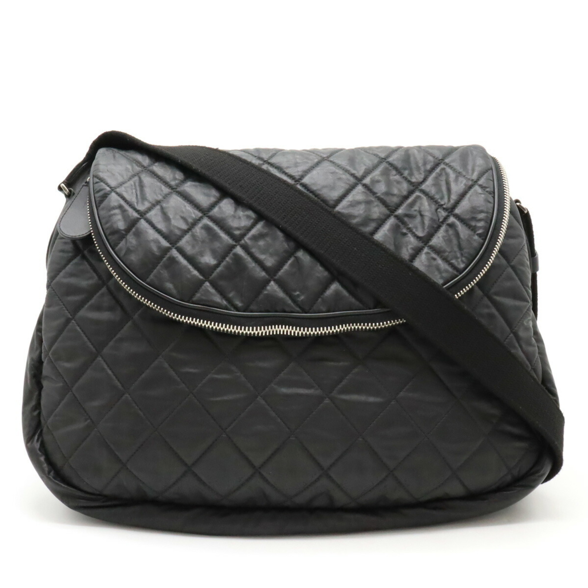 CHANEL Coco Cocoon Shoulder Bag Quilted Nylon Leather Black A66507