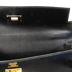 Hermes handbag Kelly 32 □B stamp box calf black ladies