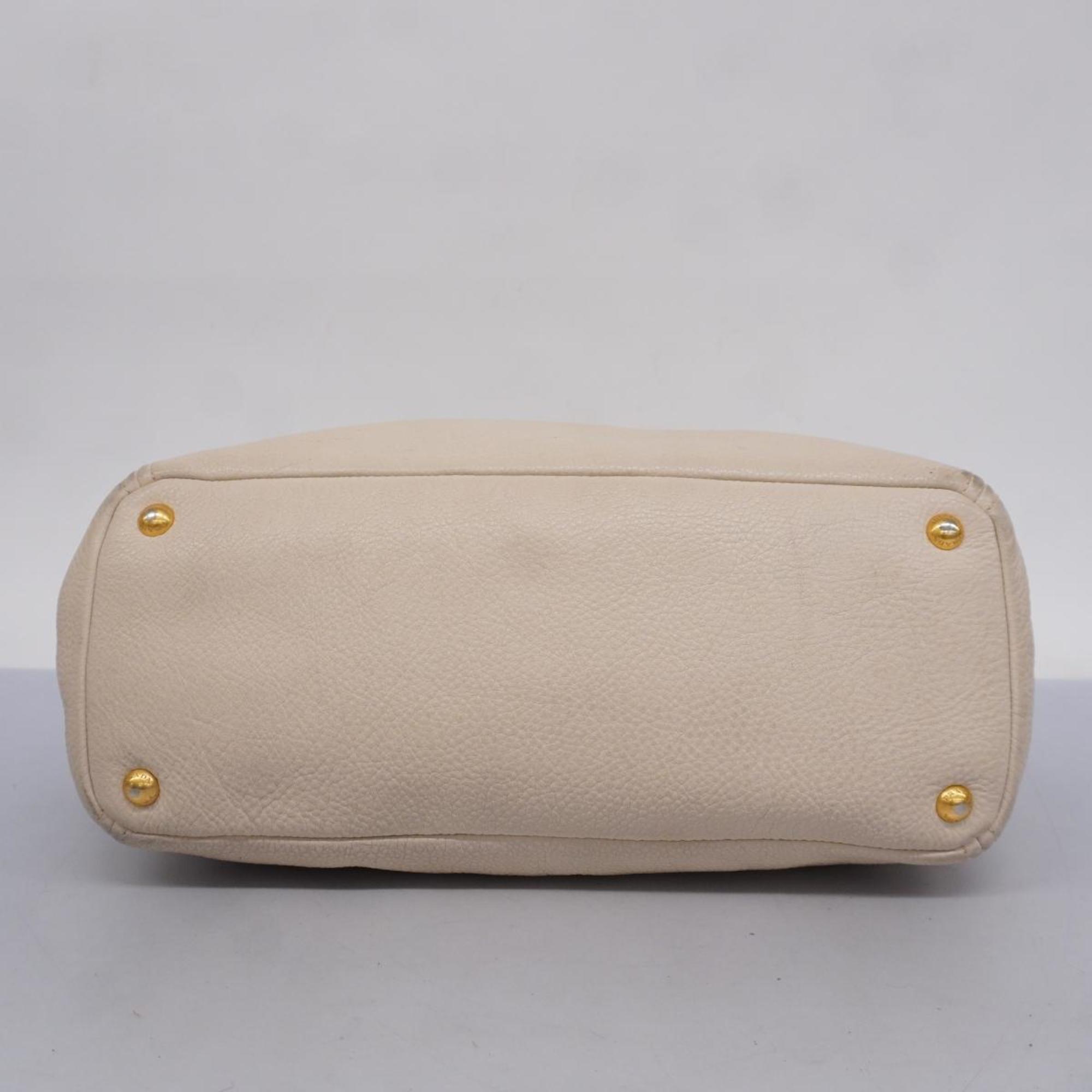 Prada shoulder bag leather ivory women's