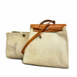 Hermes handbag Airbag MM C stamp Toile H Natural Women's