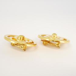 Chanel Earrings Turnlock Circle GP Plated Gold 97P Women's