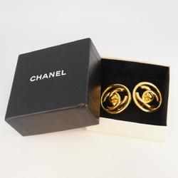 Chanel Earrings Turnlock Circle GP Plated Gold 97P Women's