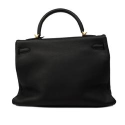 Hermes handbag Kelly 35 E stamp Taurillon Clemence black ladies