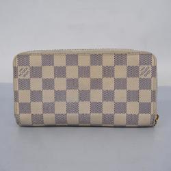 Louis Vuitton Long Wallet Damier Azur Zippy N60019 White Men's Women's